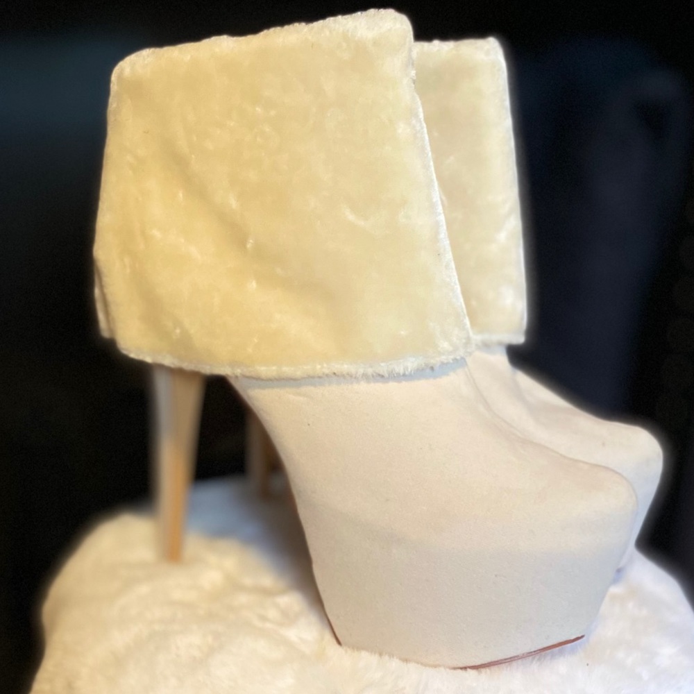 Cream Platform Boots